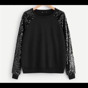 New black Sequin Sweatshirts size large
